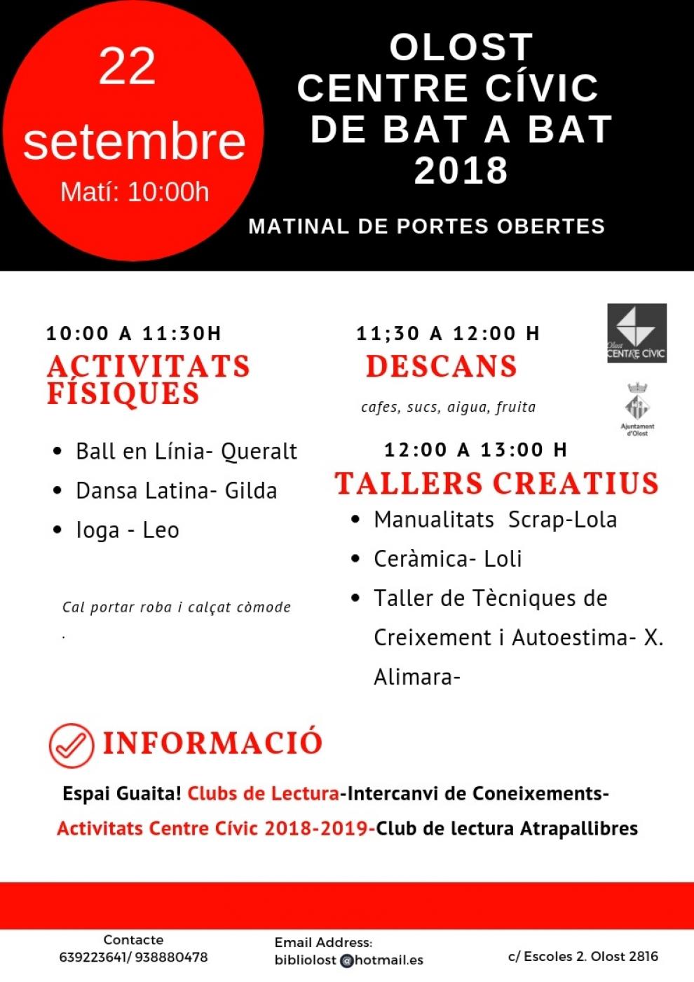 El Centre Cívic d'Olost, obert de bat a bat